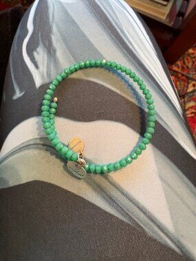 Alex + Ani Green Austrian Crystal Expandable Bracelet Made in USA Unisex